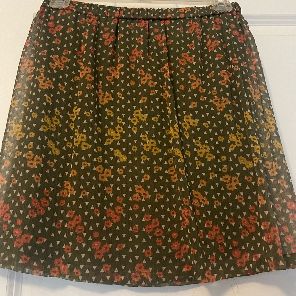 Patterned Skirt - Green and Orange